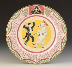 Clarice Cliff LAURA KNIGHT CIRCUS BEAR TAMER PLATE C.1933