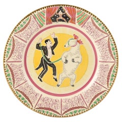 Clarice Cliff LAURA KNIGHT CIRCUS BEAR TAMER PLATE C.1933