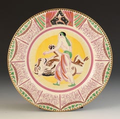 Clarice Cliff LAURA KNIGHT CIRCUS LION TAMER PLATE C.1933