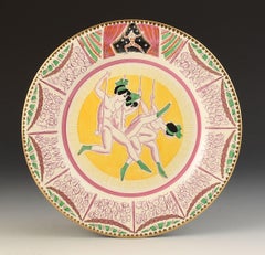 Clarice Cliff LAURA KNIGHT CIRCUS TRAPEZE ARTISTS PLATE C.1933