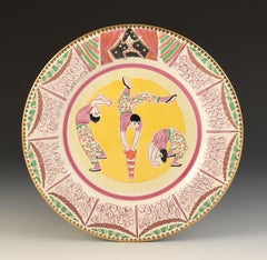 Clarice Cliff LAURA KNIGHT CIRCUS TUMBLERS PLATE C.1933