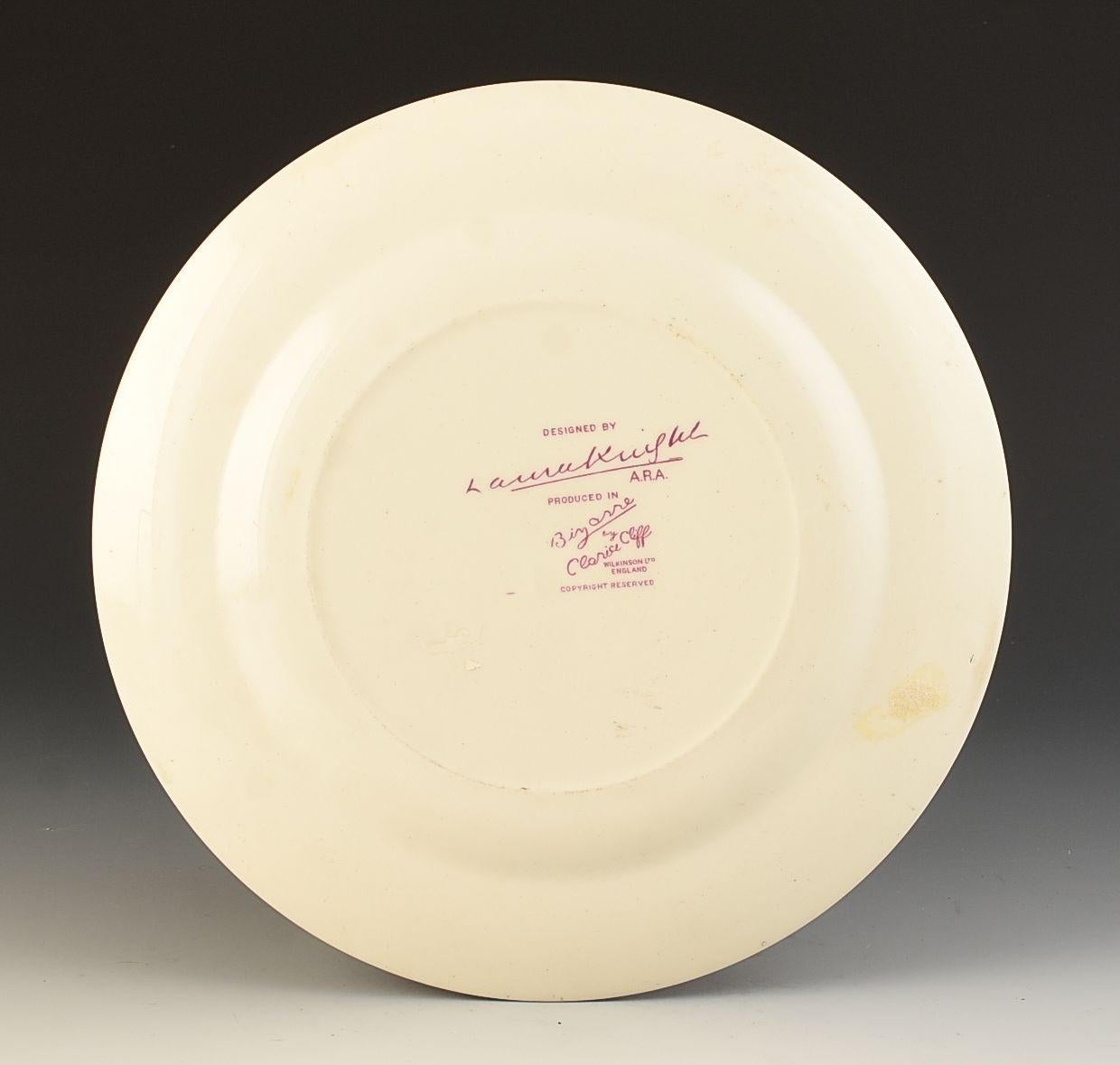Art Deco Clarice Cliff LAURA KNIGHT CIRCUS TUMBLERS PLATE C.1933