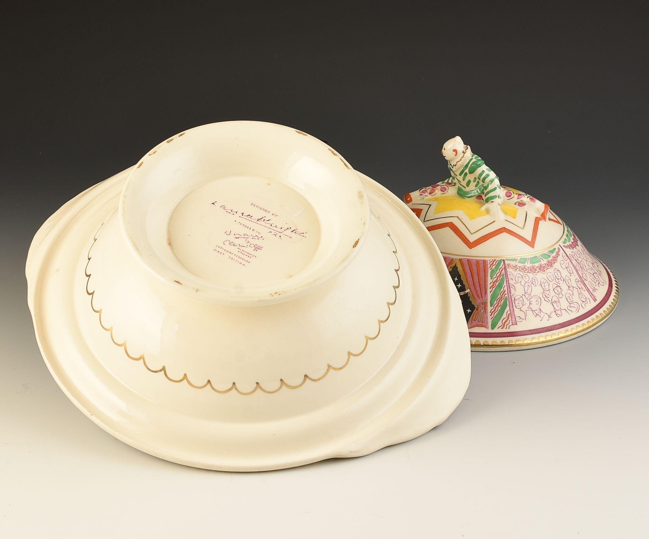 Pottery Clarice Cliff LAURA KNIGHT CIRCUS TUREEN C.1933