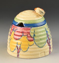 Clarice Cliff PASTEL AUTUMN BEEHIVE HONEYPOT C.1932