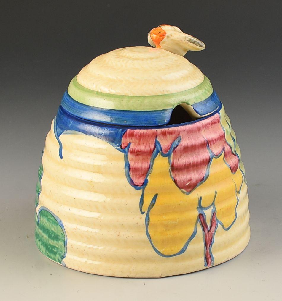 Clarice Cliff MIELERA DE OTOÑO PASTEL C.1932 Art Decó en venta