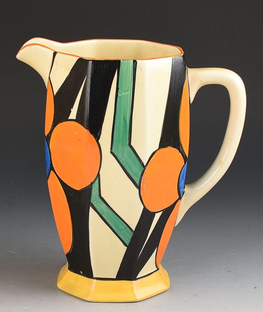 A superbly decorated Athens shape jug in Picasso Flower, a super abstract design that works amazingly on the shape. Bold decoration, repeating image and strong colours. GUARANTEED to be free from any form of damage or restoration this really is a