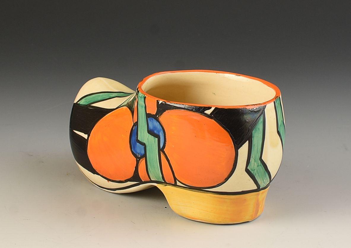 Hand-Painted Clarice Cliff PICASSO FLOWER SABOT/CLOG C.1930 For Sale