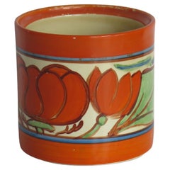 Clarice Cliff Pot in Lily Orange Fantasque Pattern, Art Deco period circa 1929