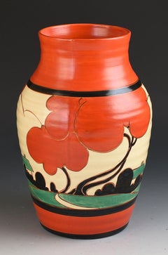 Clarice Cliff RARE RED AUTUMN ISIS VASE C.1931