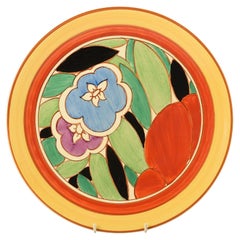 Clarice Cliff GARDENIA ROJA 33CM PLACA DE PARED C.1931