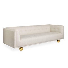 Divano Chesterfield moderno Claridge in lino avorio