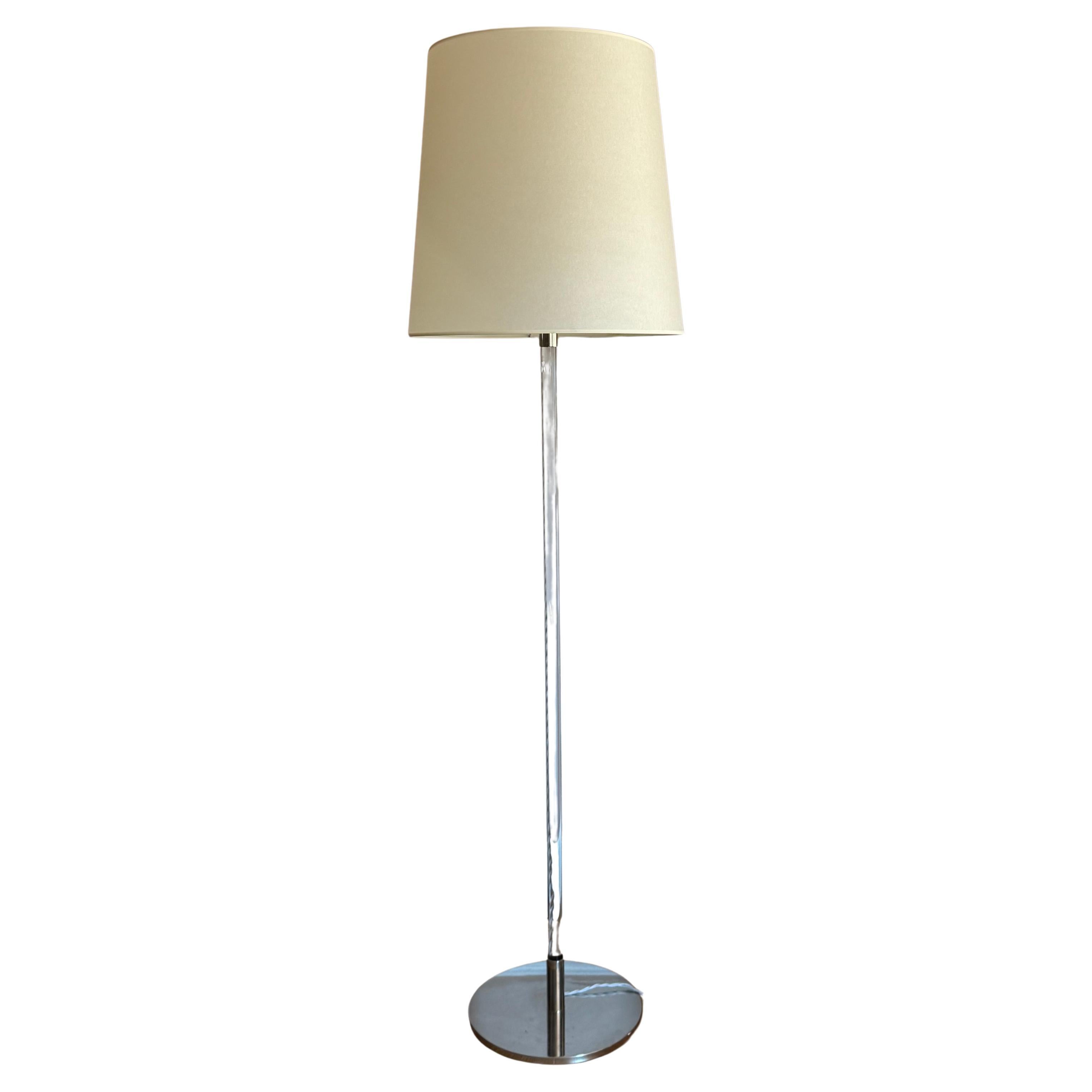 Lámpara de pie elegante de cristal y cromo de estilo modernista Claridge's