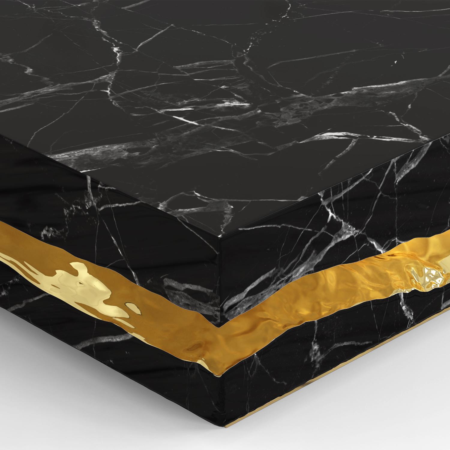 Table basse en marbre noir Clarina en vente 4