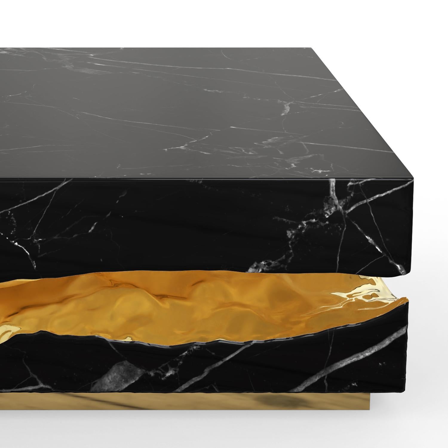 Table basse en marbre noir Clarina en vente 1