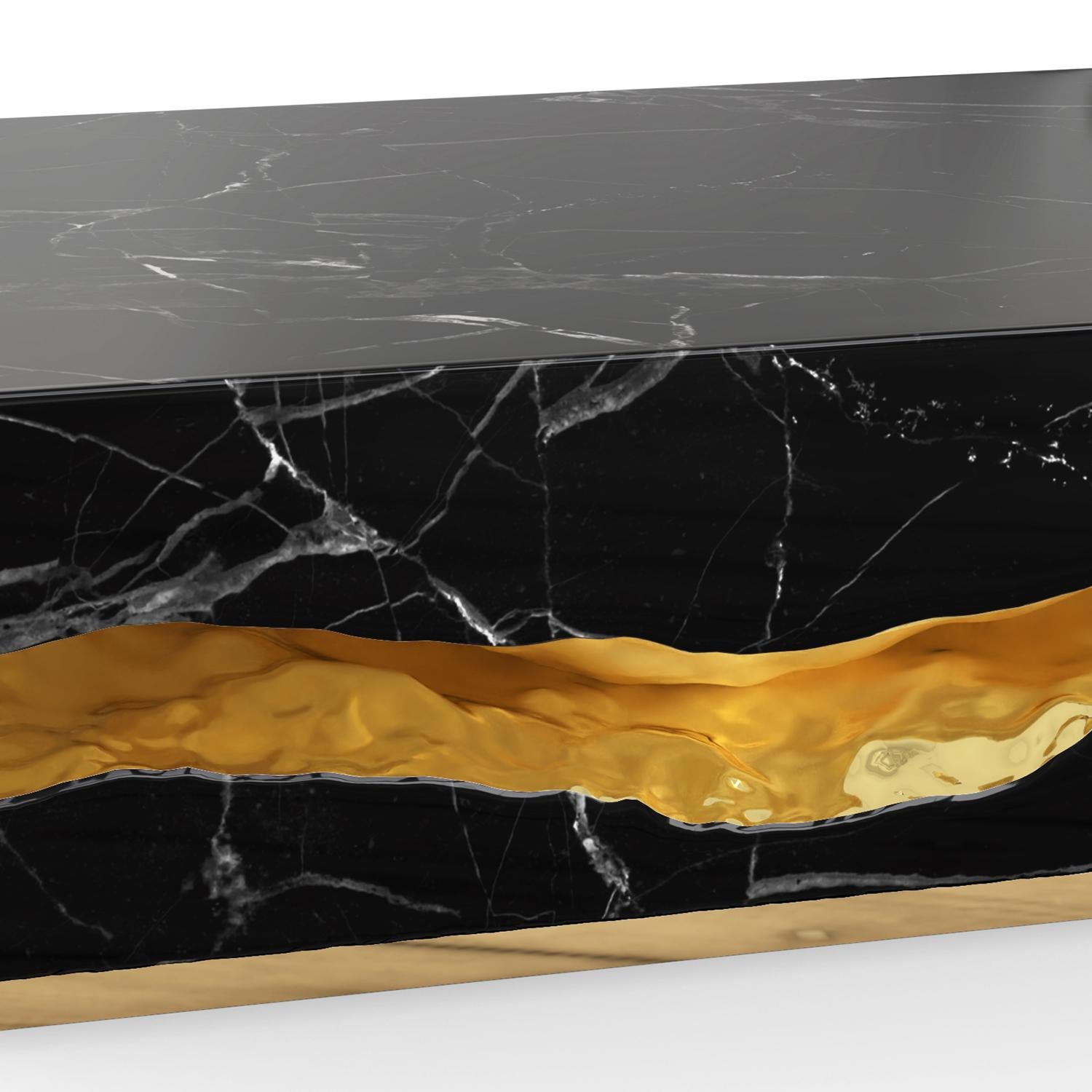 Table basse en marbre noir Clarina en vente 2