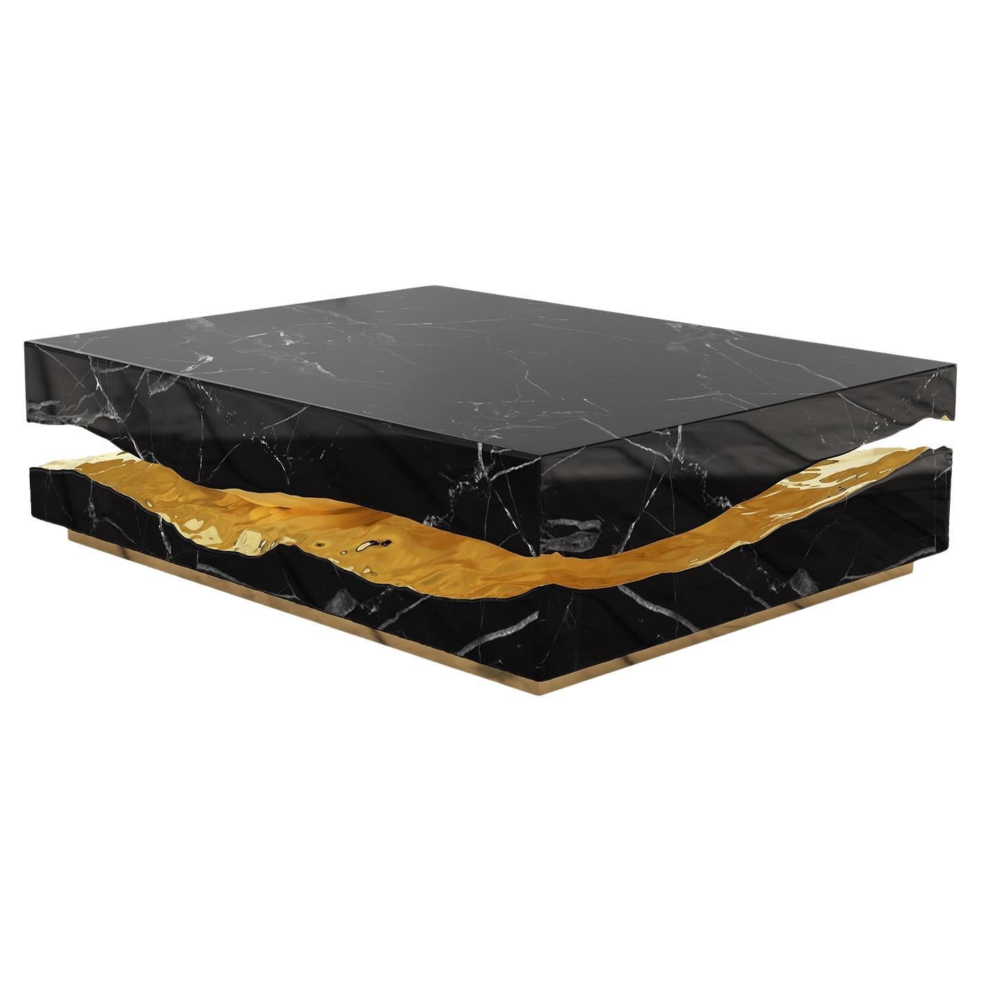 Table basse en marbre noir Clarina en vente