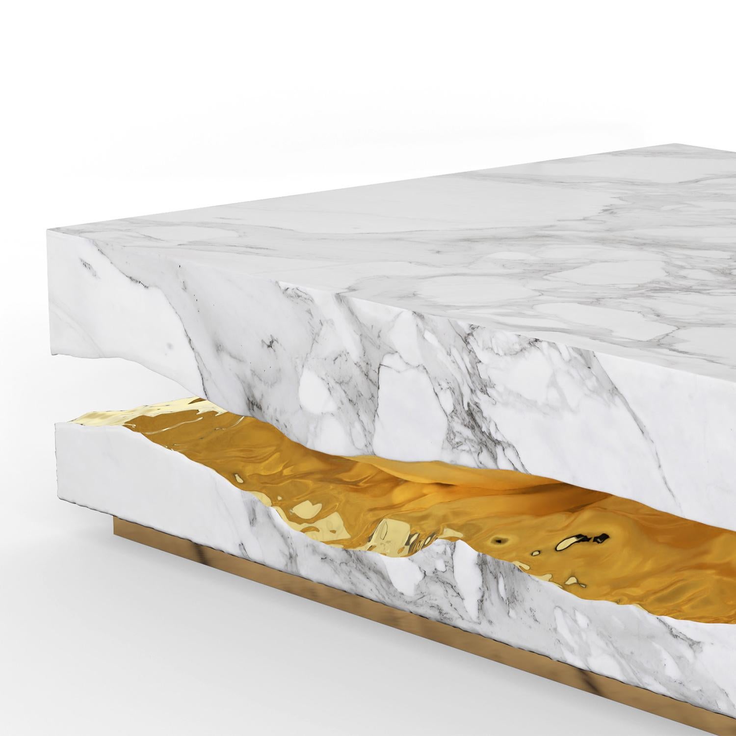 Ottone Caffè Clarina in marmo bianco  Tabella in vendita