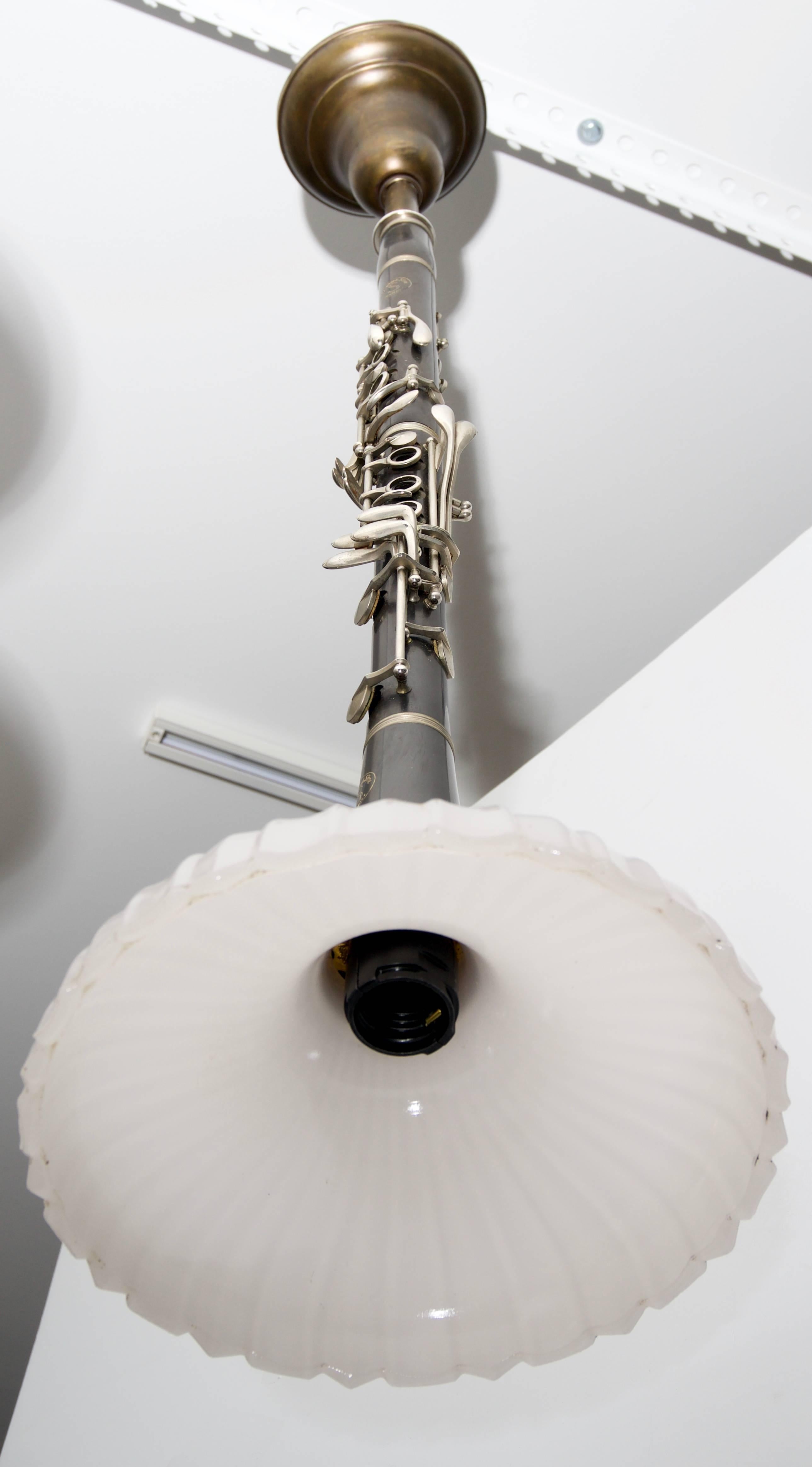 Hand-Crafted Clarinet Form Chandelier For Sale