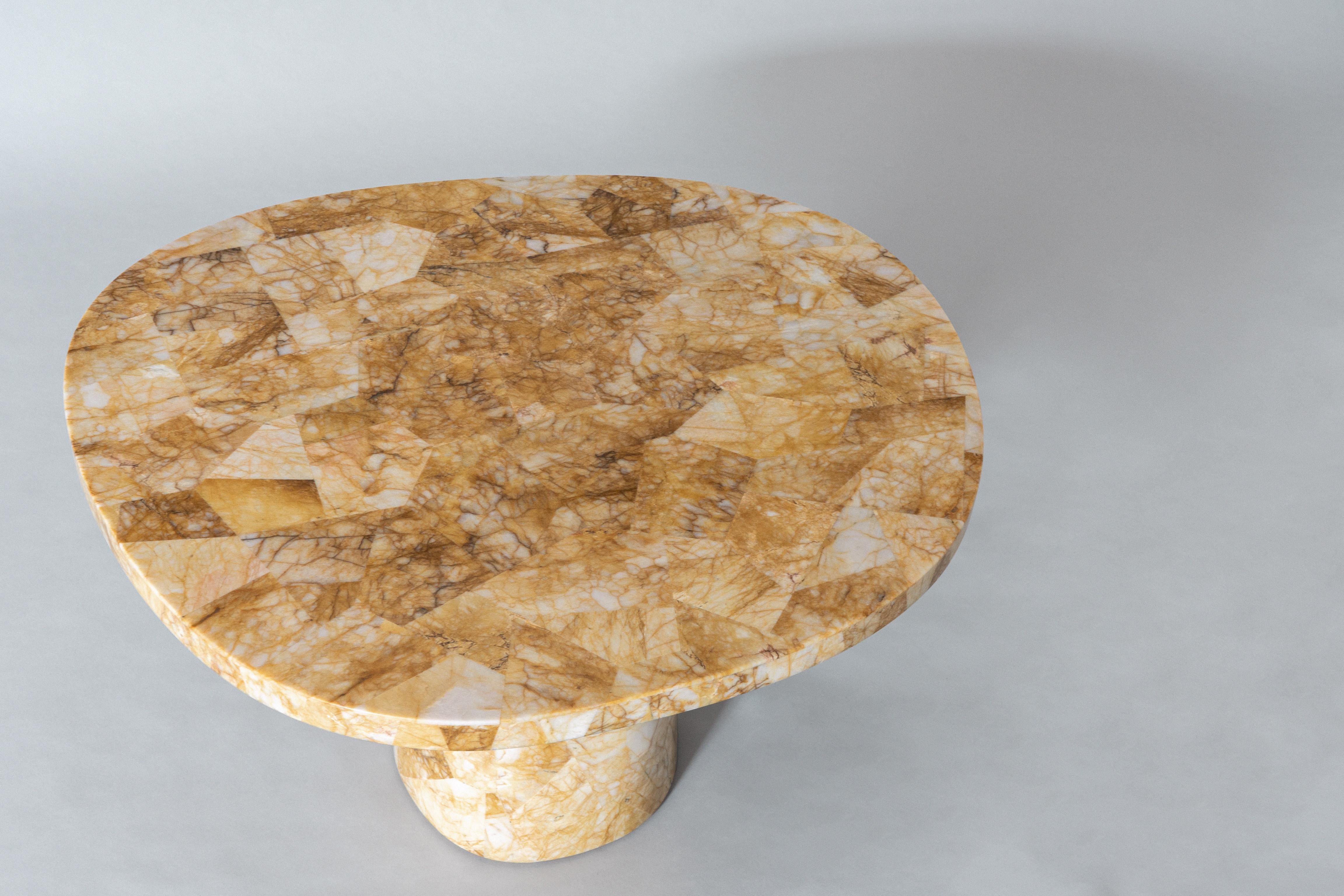 Moderne Table d'appoint Clarion par DeMuro Das dans la photo en jaspe en vente