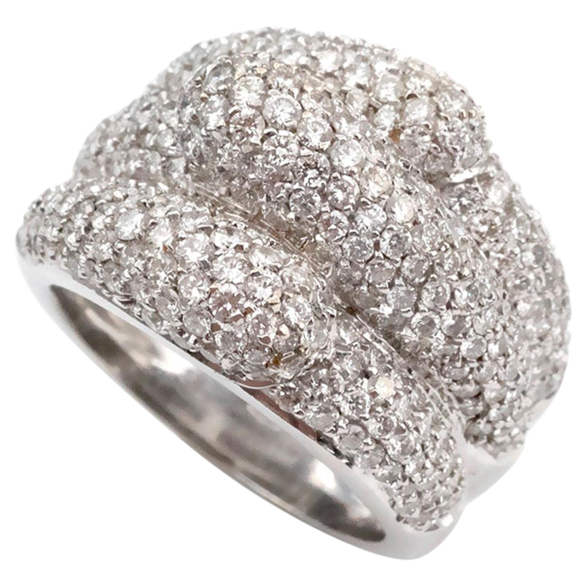 Claris-A 18 Karat Gold Diamond Tripple Dome Ring