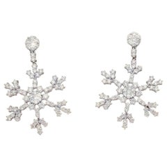 Claris.A 18K Weißgold Diamant Ohrringe mit Schneeflocke