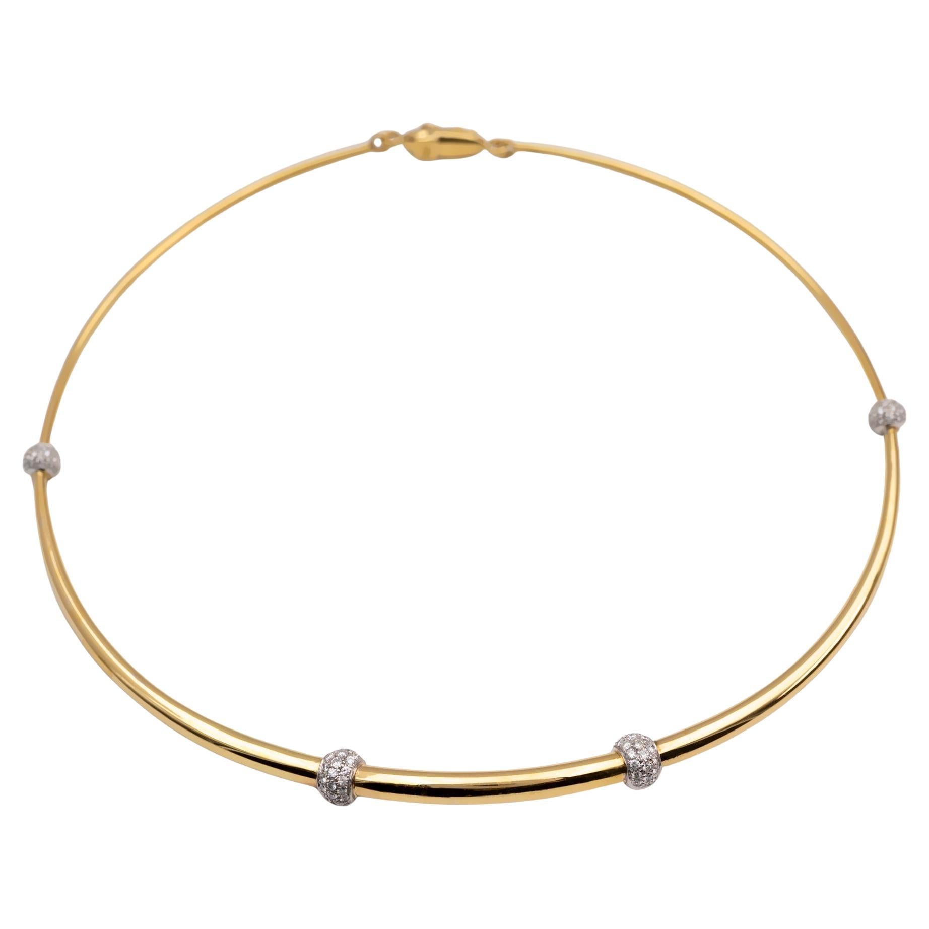 Claris-A 18K Yellow Gold and Diamond Necklace
