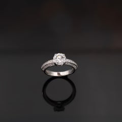 Claris-A GIA Certified 1.50 Carat Diamond Engagement Ring in 18K White Gold