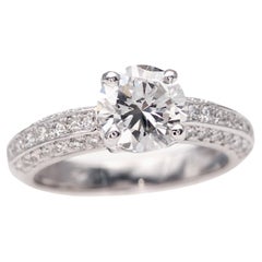 Claris.A Bague de fiançailles en or blanc 18 carats, certifiée GIA, diamant de 1,50 carat