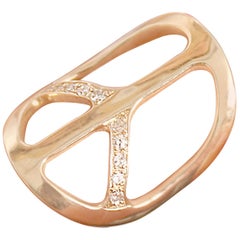 Clarissa Bronfman 14 Karat Gold and Diamond Peace Ring