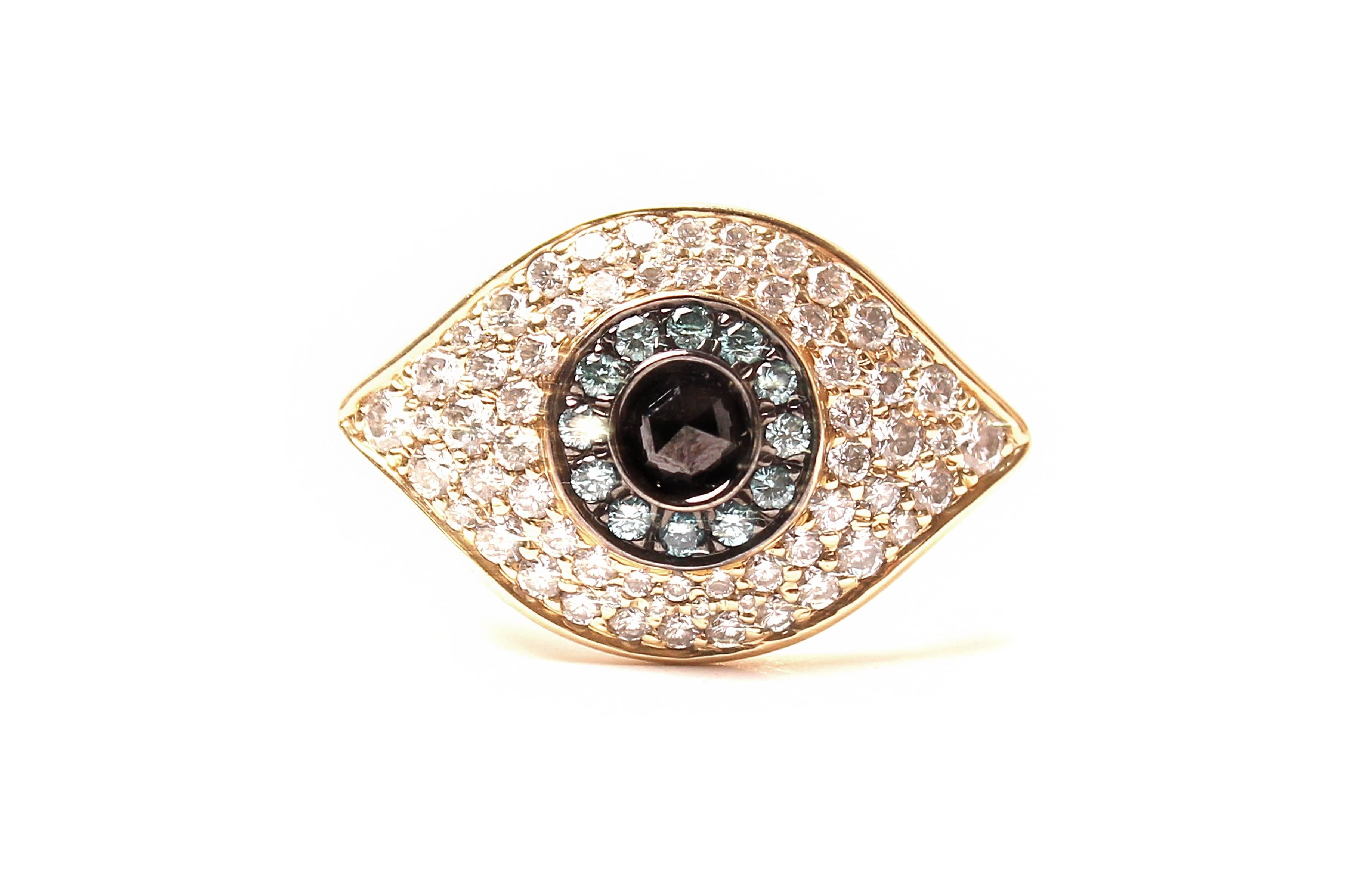 14k Yellow Gold. Diamonds. Size 7.
