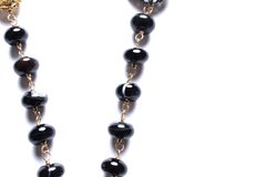 Clarissa Bronfman 14k Gold Black Agate Sapphire Diamond Rosary Necklace