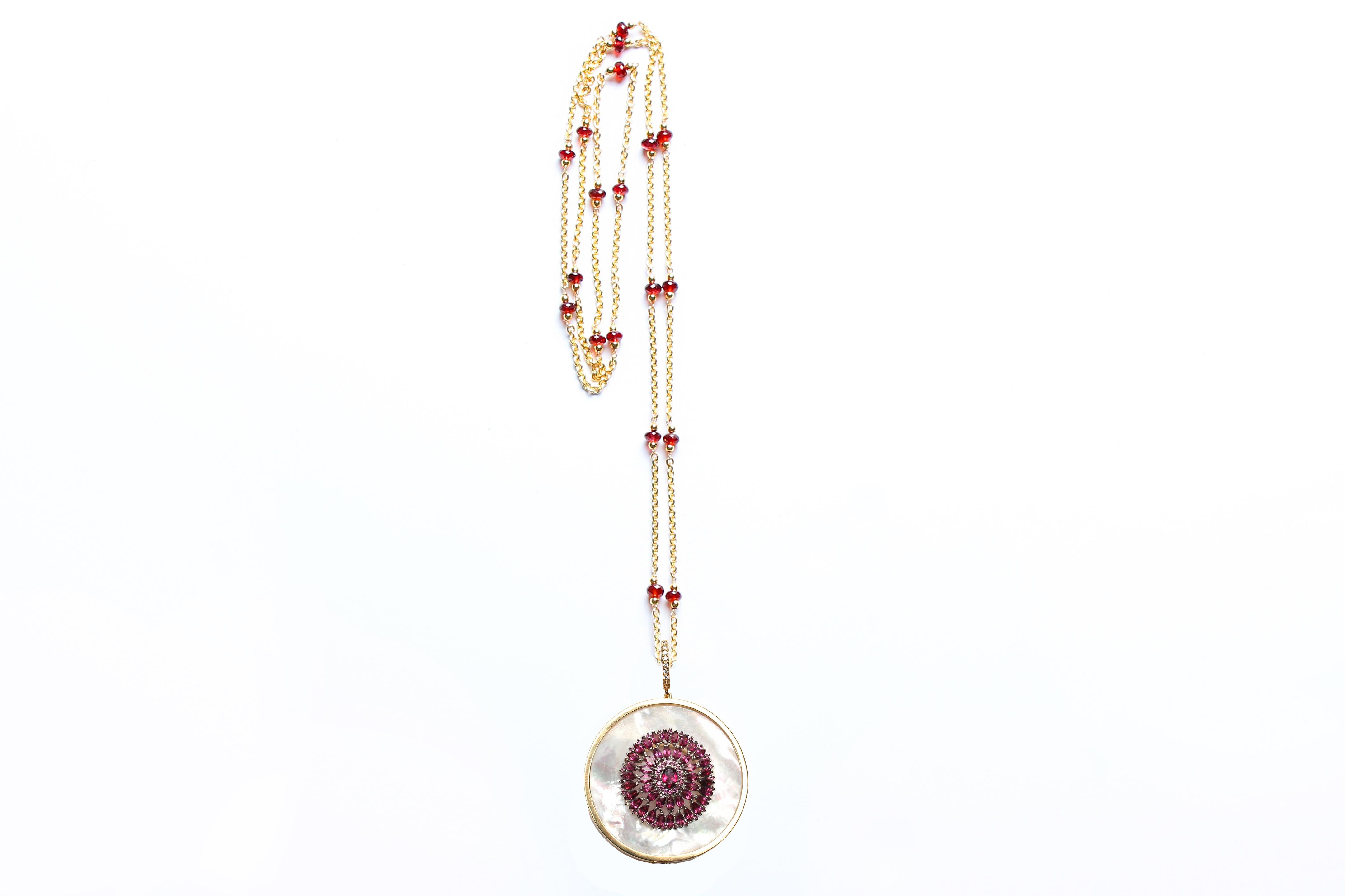 ClariSSA BRONFMAN Pendentif en or 14 carats grenat 
