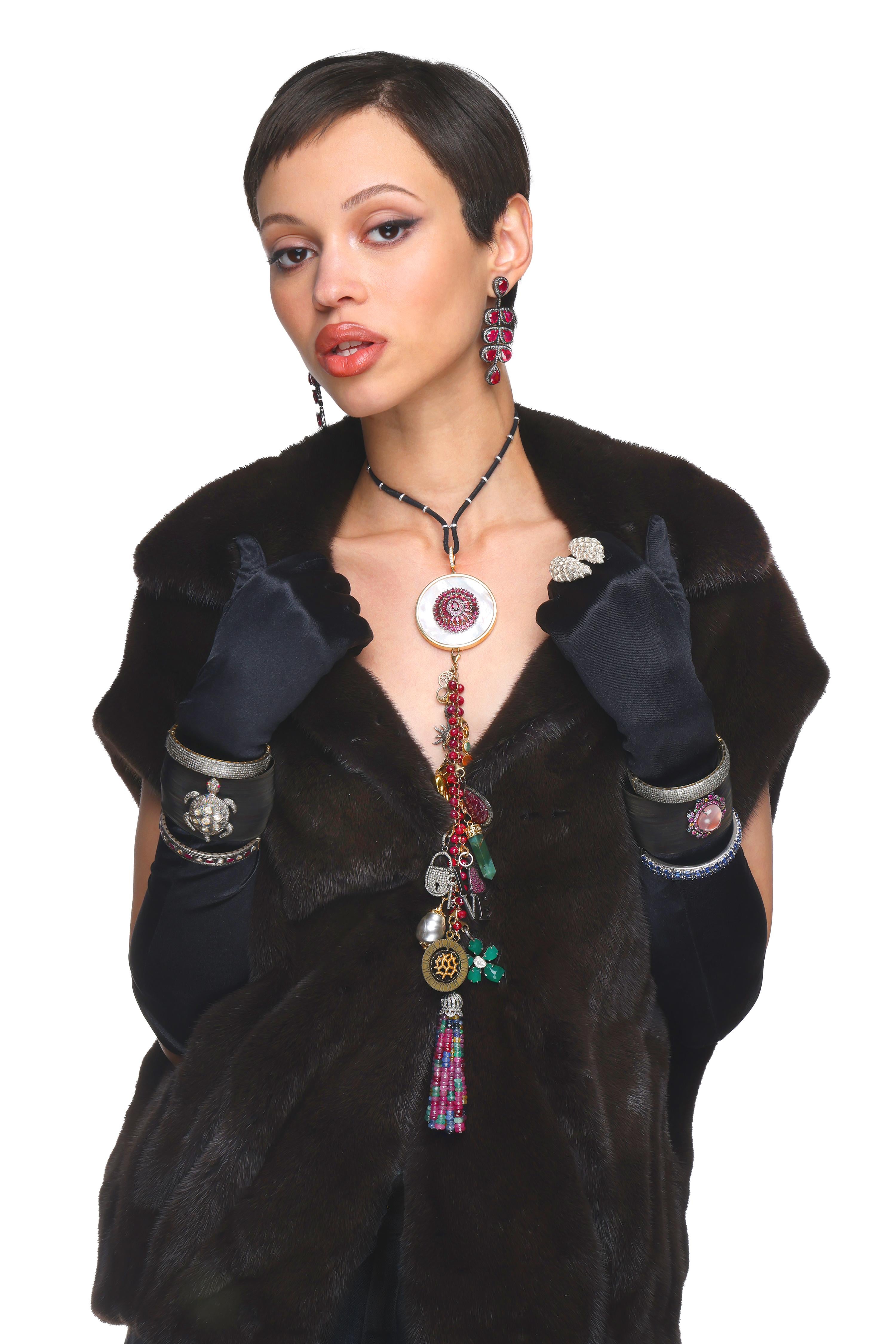 ClariSSA BRONFMAN Pendentif en or 14 carats grenat 