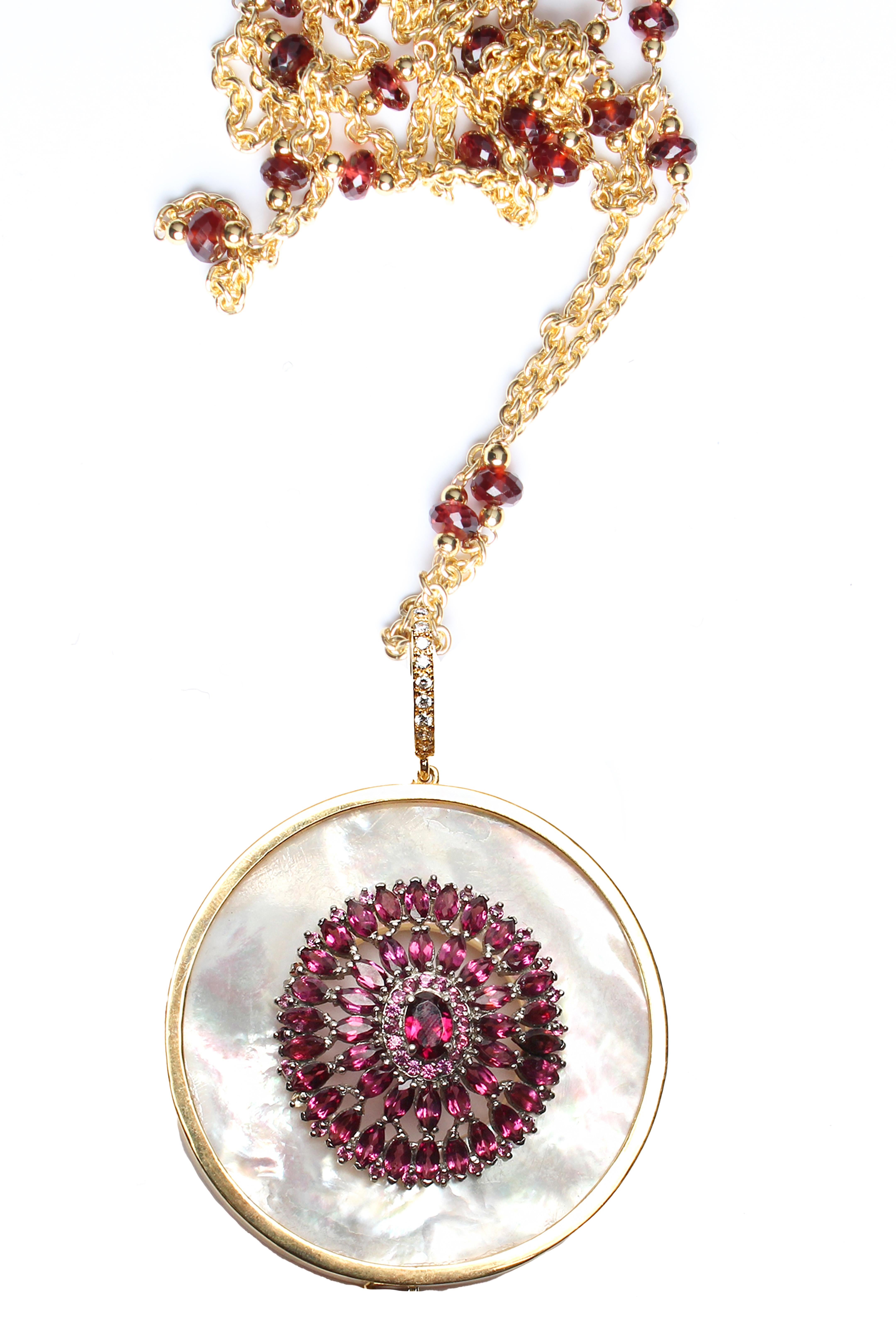 ClariSSA BRONFMAN Pendentif en or 14 carats grenat 