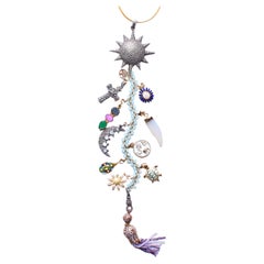 Clarissa Bronfman "A Star Is Born" Diamond Aquamarine Symbol Tree Necklace