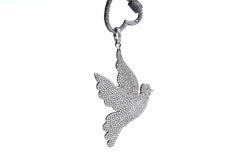 Clarissa Bronfman Agate 14k Gold Diamond Emerald Sapphire Dove Pendant Rosary