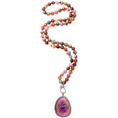 Clarissa Bronfman Agate and Diamond Beaded Necklace