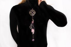 Clarissa Bronfman Amethyst, Diamonds 'La Dolce Vita' Symbol Tree Necklace