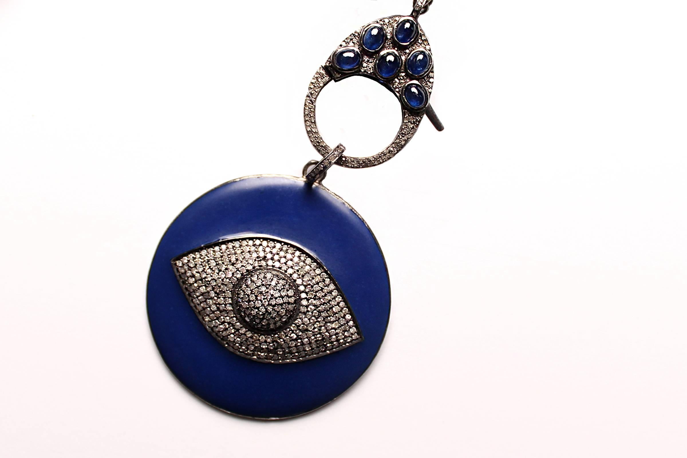 Contemporary Clarissa Bronfman Aquamarine, Sapphire, Diamond, Enamel Beaded Necklace