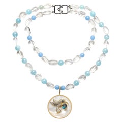 Clarissa Bronfman - Ciondolo a forma di uccello con diamante e topazio - Collana con perline a 2 fili