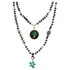 Clarissa Bronfman Schwarzer Achat Opal Carmen Halskette Malachit Ebenholz Pilz PilzHamsa