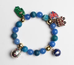 CLARISSA BRONFMAN Blaues Achat Chalcedon Saphir Malachit Lapislazuli Perlenarmband