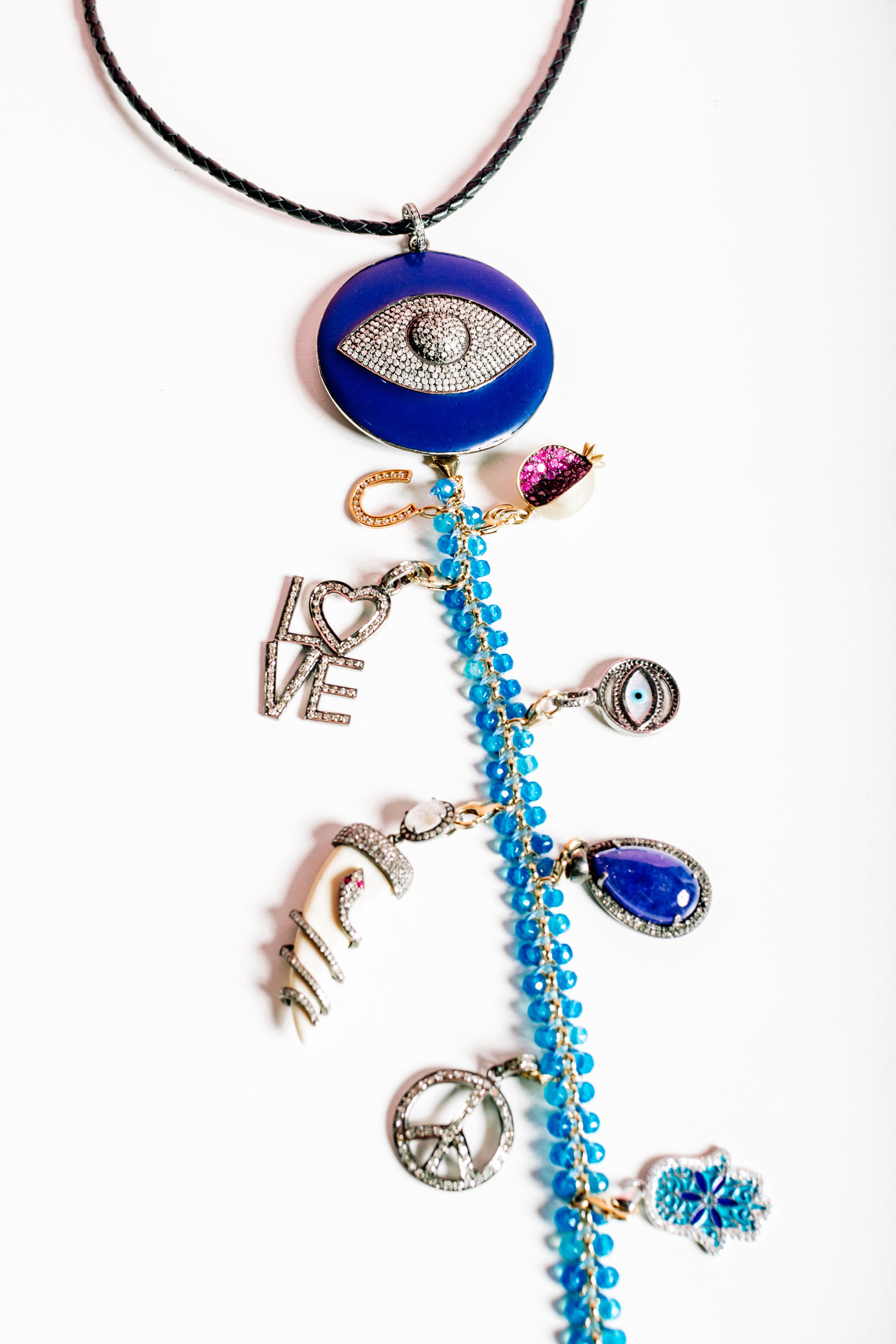Clarissa Bronfman 'Blue Is the Warmest Color' Symbol Tree Necklace In New Condition In New York, NY