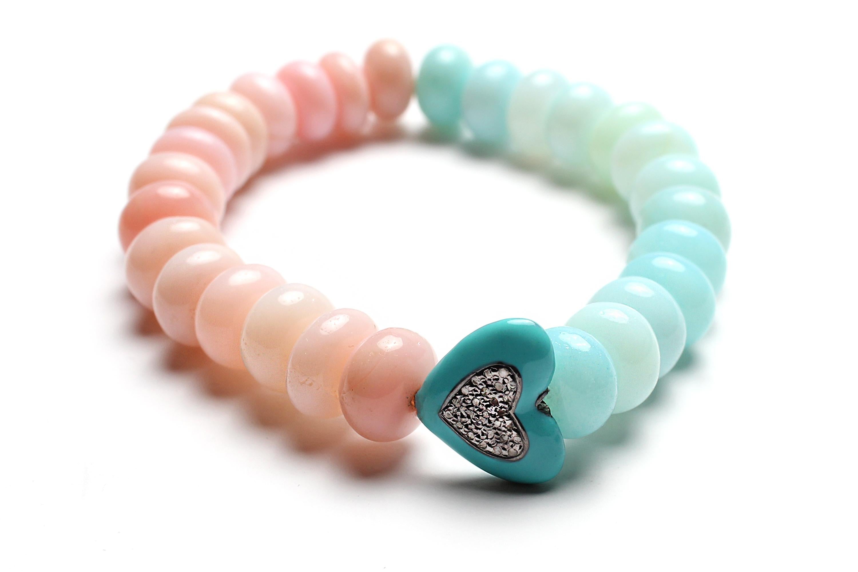 CLARISSA BRONFMAN Cotton Candy Quartz Beaded Bracelet Collection Lot Of 4 in vendita 3