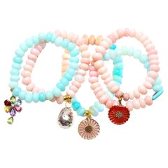 CLARISSA BRONFMAN Cotton Candy Quartz Beaded Bracelet Collection Lot Of 4