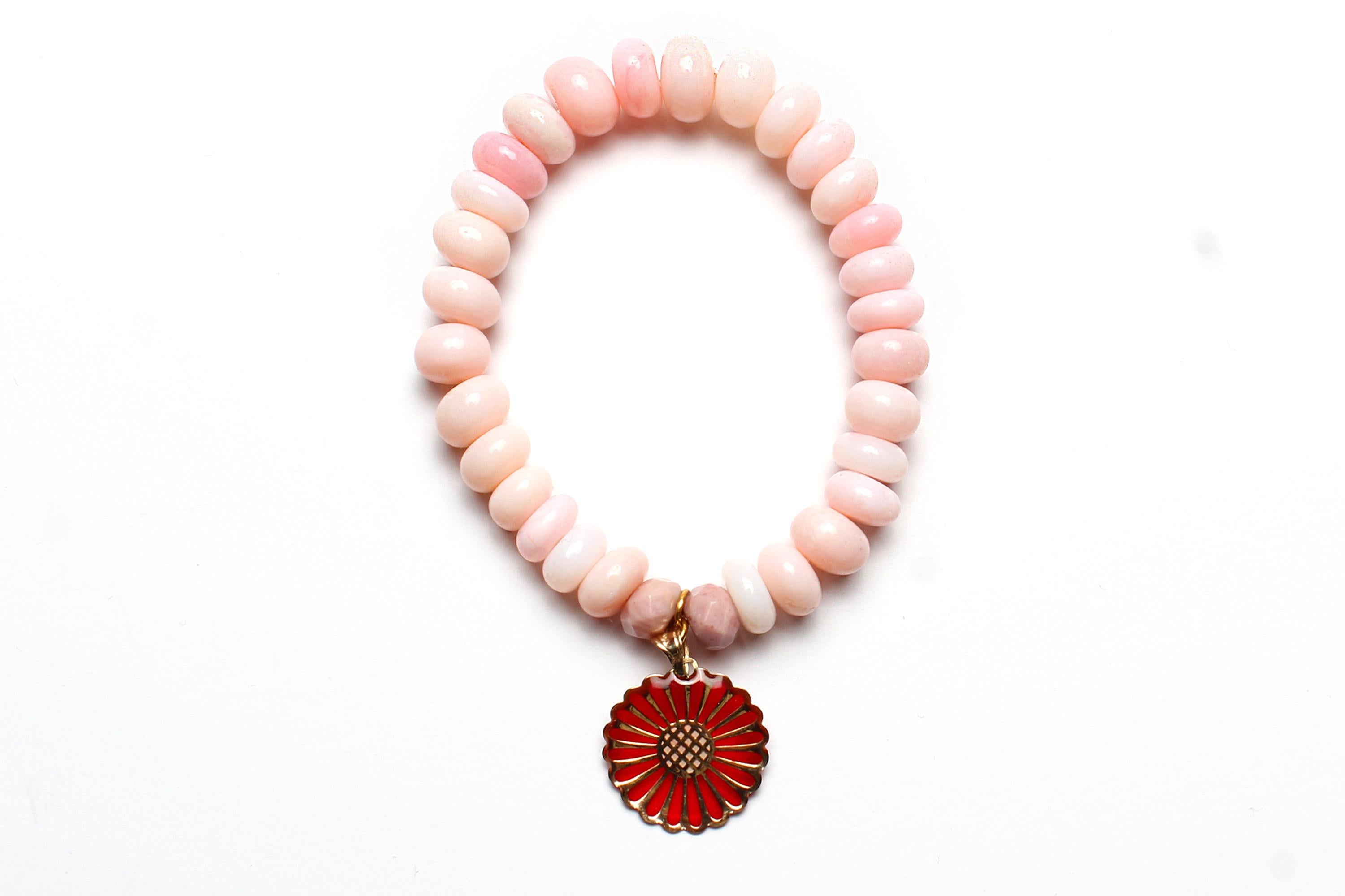 Collection de 5 bracelets Clarissa Brownman en perles de coton, quartz bonbons en vente 7