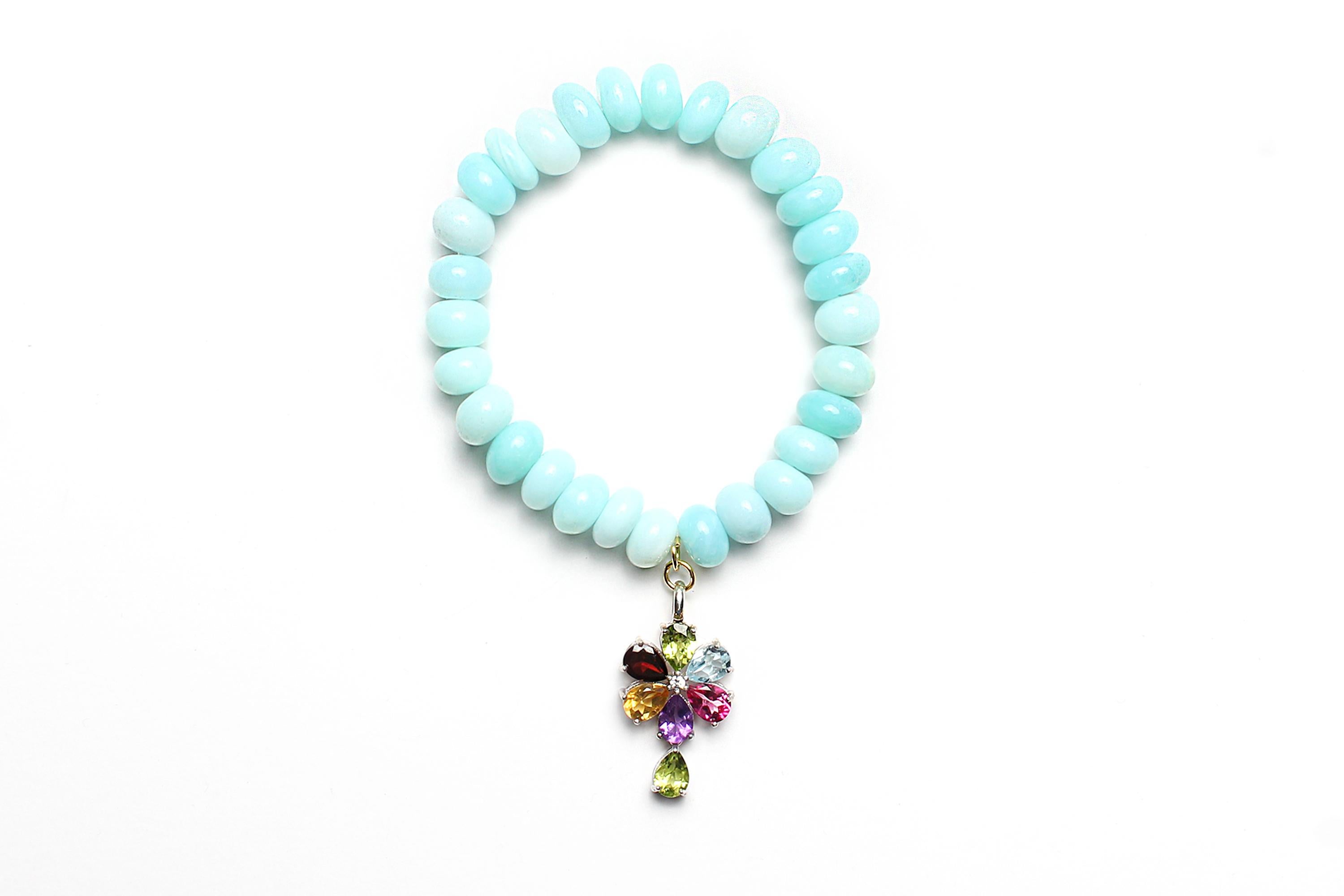 Collection de 5 bracelets Clarissa Brownman en perles de coton, quartz bonbons en vente 2