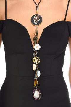 Clarissa Bronfman "Crescendo V" Sapphire Ruby Gold Diamond Symbol Tree Necklace