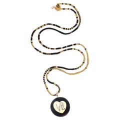 Clarissa Bronfman Diamante in oro 14K Ciondolo Amore in ebano Collana in oro nero Alonso