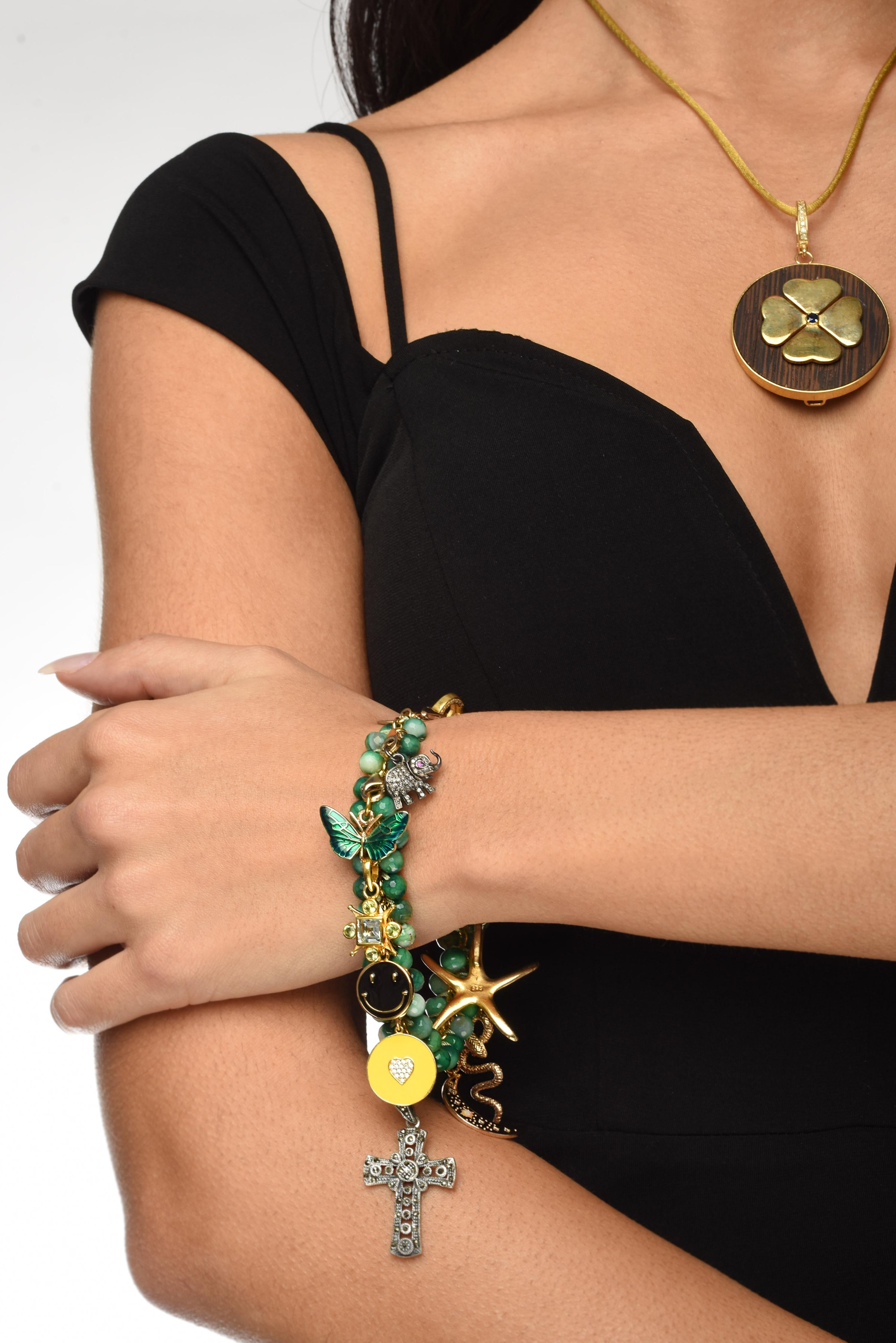 Women's or Men's CLARISSA BRONFMAN Diamond Emerald Gold Topaz 